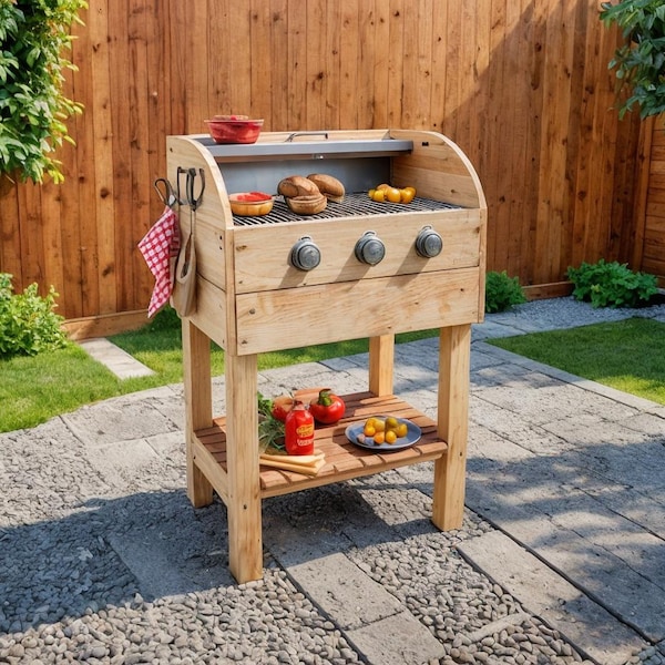 Kinder Grillstation, Kinder Matschküche, Holzbearbeitungspläne (PDF Download)