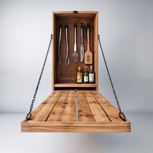 Folding Bar & Grill Station Build Plan: Wall-Mounted Outdoor Prep Station (Digital Download)