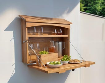 Plano para barra de pared: Mesa plegable para exteriores, planos de carpintería (descarga en PDF)