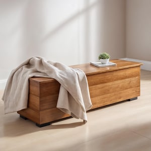 DIY Wooden Storage Chest Plan: Rustic Modern Toy Box (PDF Download)