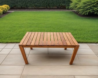 Bouwplan voor een moderne eettafel voor buiten, terrasmeubilair van lattenhout (pdf-bestand)