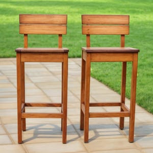 DIY Bar Stool Plan with Back Rest: Woodworking PDF (Digital Download)