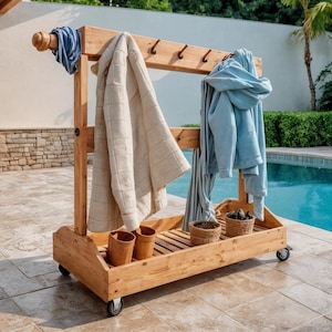 Portable Clothes Stand with Shoe Storage, Outdoor/Indoor Plans, Home Furniture, Movable Clothes Stand, Step By Step Instructions