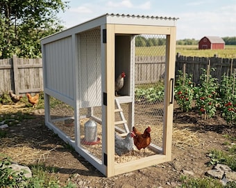 Outdoor Wooden Chicken Coop Build Plan: Small Backyard Hens House (PDF Download)