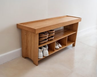 DIY Entryway Bench with Shoe Rack Plan: Modern Wooden Design (PDF Download)
