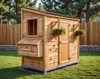 Large Walk-In Chicken Coop Plan, Backyard Hen House Build, Easy Woodworking (PDF Download)