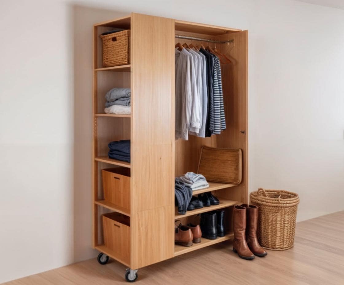 DIY Modern Wardrobe Plan: Rolling Closet System (Digital Download)