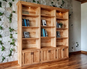 Built-In Bookshelf Plan: DIY Wall Unit with Storage Cabinet (PDF Download)