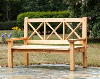 DIY Extra-Long Garden bench Plans | Patio Bench (Digital Download)