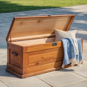 Banco de almacenamiento rústico de madera, planos de caja de juguetes para niños, caja de juguetes de madera, baúl de la esperanza DIY, almacenamiento de juguetes, planos de caja de almacenamiento de madera