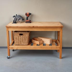 DIY Workbench Plans: Sturdy Wood Garage Table with Storage (PDF)