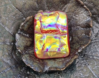 One-of-a-Kind Red Fused Glass Artisan Pendant Magical Fire