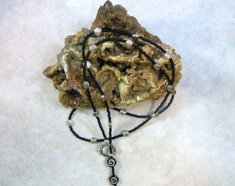 Black Sumptuous Spirals Lariat by Magical Fire