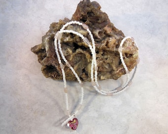 Rose Quartz and Heart Lariat by Magical Fire