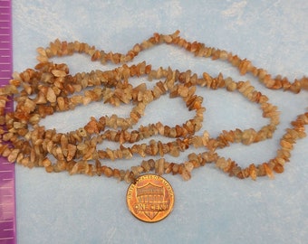 Sunstone Chip Beads Strand with 5-6mm Chips Magical Fire