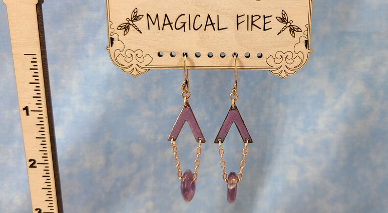 Cute Purple Enamel and Amethyst Earrings Handmade by Magical Fire image 4