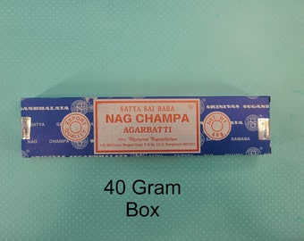 Satya Nag Champa Agarbatti Hand Rolled Incense 40 Gram Box Magical Fire