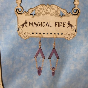 Cute Purple Enamel and Amethyst Earrings Handmade by Magical Fire image 2