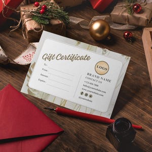 Canva Gift Certificate Template, Printable Gift Voucher Certificate, Modern Gift Card Design, Salon Spa Certificate, Gift Certificate Canva