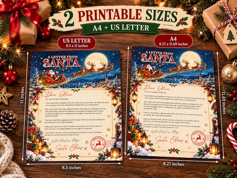 Letter From Santa Printable, Personalized Christmas Eve Note for Kids ...