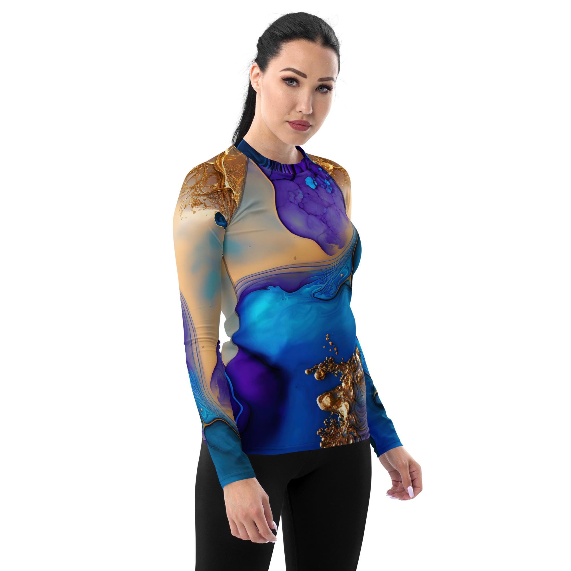 Gold Rash Guard Designs Midnight Gold Rash Guard - Etsy
