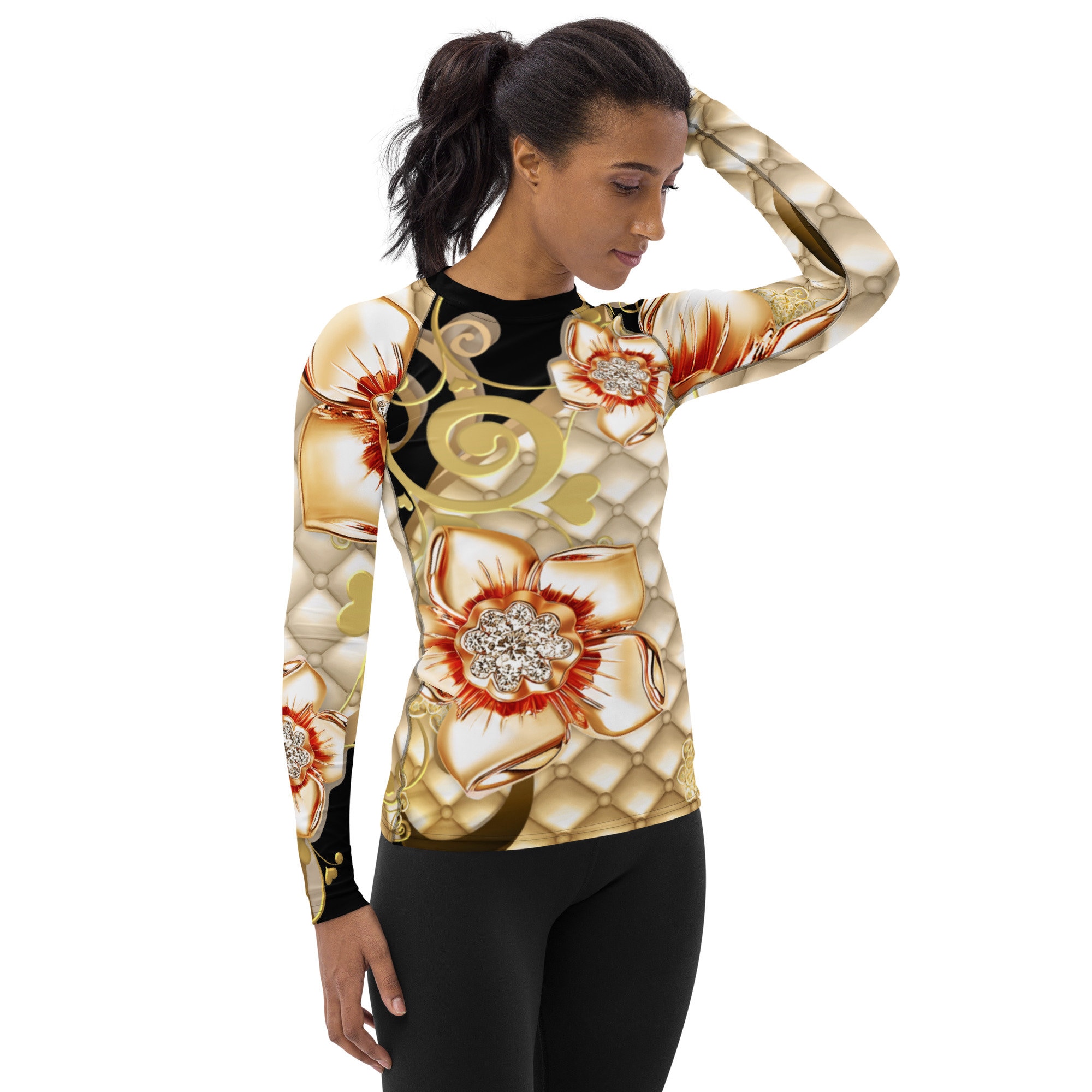 Gilded Glamour Rash Guard Shirt