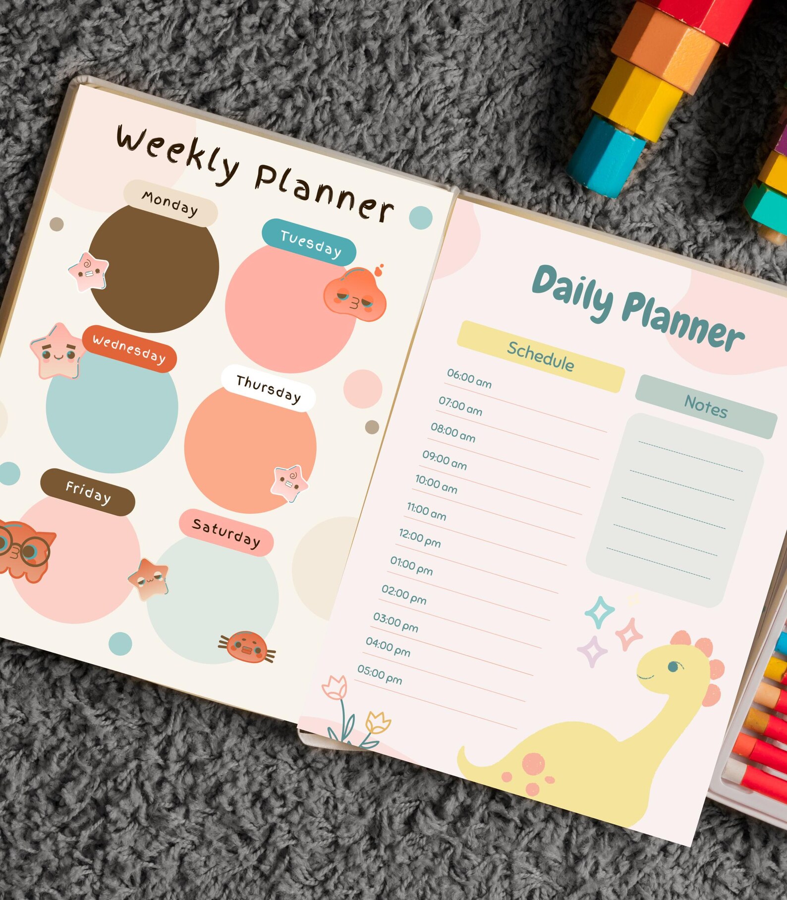 Editable Kids School Planner 2024-2025,adhd Study Planner for Kids ...