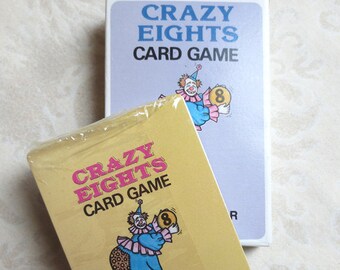 Vintage Whitman Crazy Eights Card Game #4115 Printed USA Yellow