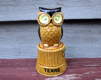 TEXAS Owl Vintage Bell, 4 inch
