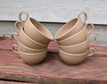 8 Brown Vintage Melmac Cups, Mississippi Plastics