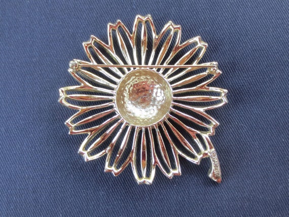 Large Sarah Coventry Vintage Flower Brooch Pin - image 2