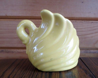 Yellow Swan Small Ceramic Figural Vintage Planter or Trinket Holder