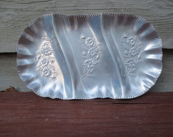 Divided Aluminum Vintage Tray, 12 inch