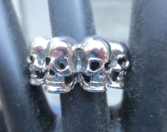 Vintage Skull Ring, Size 9