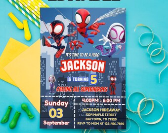 Customize Superhero Birthday Invitation Superhero Kids Birthday Party Invite Gamer Boy Birthday Editable Template Instant Digital Download
