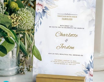 Elegant Wedding Itinerary Template: Minimalist 5x7 Card (Digital Download)