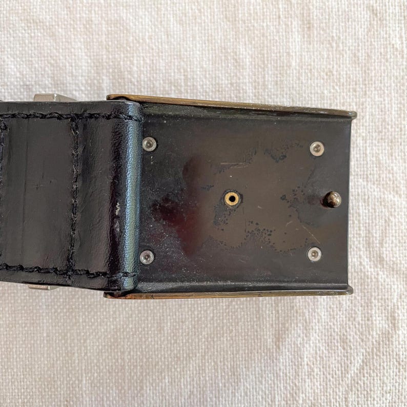 Vintage Versace Belt, Black Leather, Medusa, Bolts, GIANNI VERSACE 34/85 bild 10