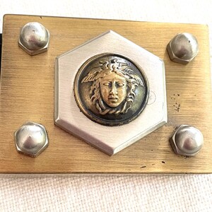 Vintage Versace Belt, Black Leather, Medusa, Bolts, GIANNI VERSACE 34/85 bild 4