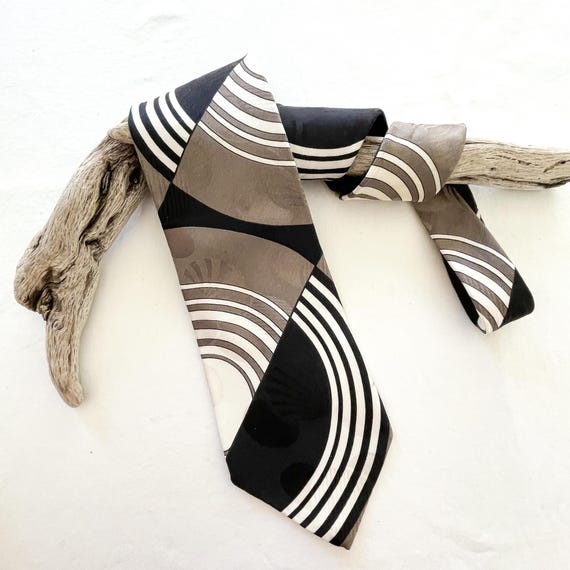 Albert Nipon Vintage Graphic Memphis Silk Tie, Bo… - image 1