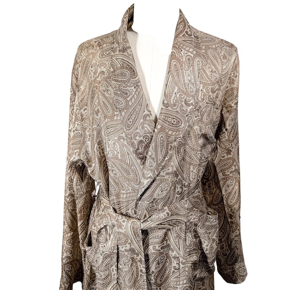Vintage 40s/50s Mens Robe/Smoking Jacket/ Taupe P… - image 1