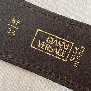 Vintage Versace Belt, Black Leather, Medusa, Bolts, GIANNI VERSACE 34/85 bild 2