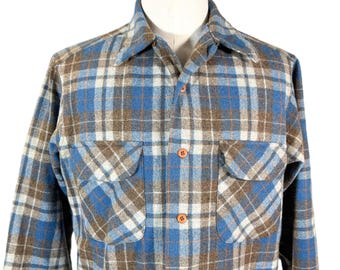 Vintage Pendleton Plaid Board Shirt, w/Many Holes L