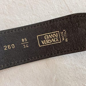 Vintage Versace Belt, Black Leather, Medusa, Bolts, GIANNI VERSACE 34/85 bild 9