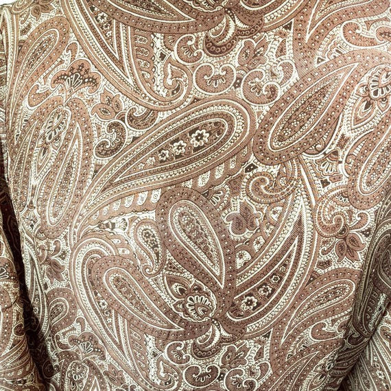 Vintage 40s/50s Mens Robe/Smoking Jacket/ Taupe P… - image 5