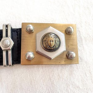 Vintage Versace Belt, Black Leather, Medusa, Bolts, GIANNI VERSACE 34/85 bild 8