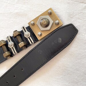 Vintage Versace Belt, Black Leather, Medusa, Bolts, GIANNI VERSACE 34/85 bild 5