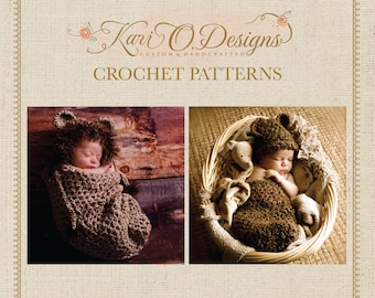 2 Crochet PDF Patterns - Little Bear and Lion Cocoon Patterns