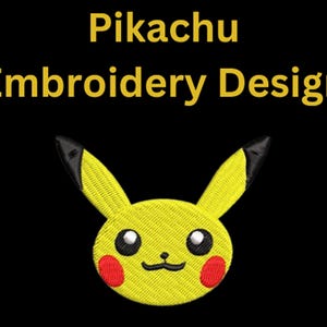 Pikachu with Hat Embroidery Design: Machine Embroidery File (DST, ITH)