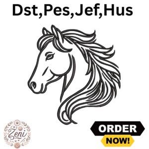 Horse embroidery designs/Horse face embroidery/Horse Embroidery Pattern/pet embroidery design/Horse embroidery patch/Horse Embroidery Kits