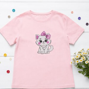 Cartoon Cat Embroidery Design, Kitty Machine File, Cat Lover Gift (Digital Download)